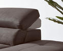 ECKSOFA inkl.Funktionen Mokka Lederlook  - Schwarz/Mokka, Natur, Holz/Textil (282/226cm) - Novel