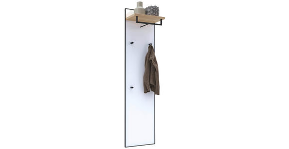 GARDEROBENPANEEL  in 42/170/27 cm  - Eichefarben/Weiß, Design, Glas/Holz (42/170/27cm) - Dieter Knoll