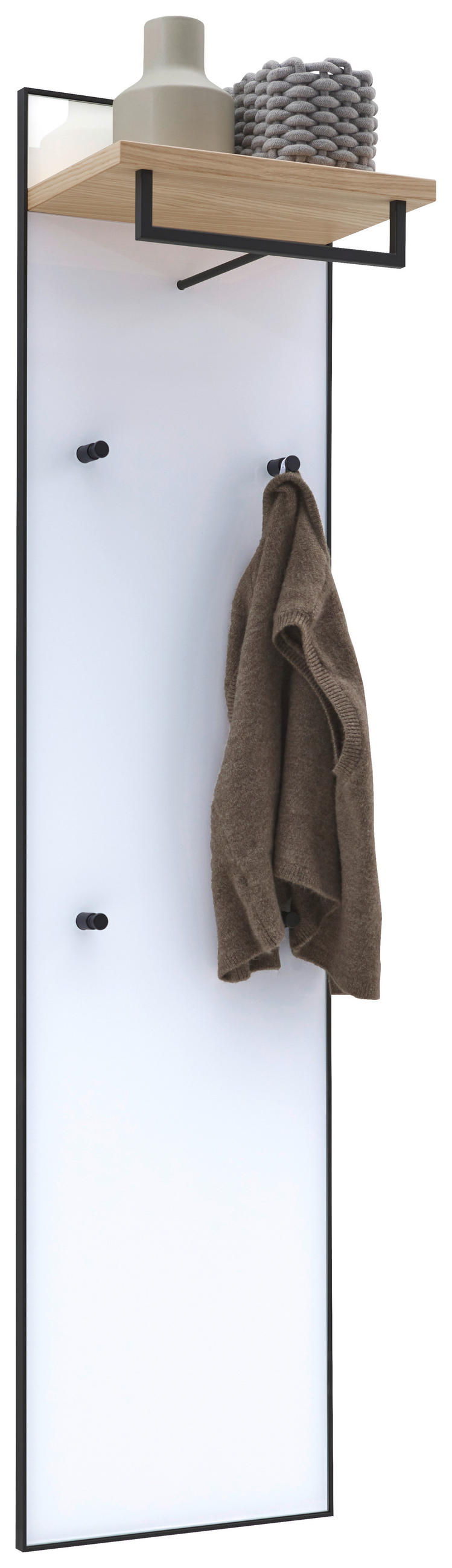 GARDEROBENPANEEL  in 42/170/27 cm  - Eichefarben/Weiß, Design, Glas/Holz (42/170/27cm) - Dieter Knoll