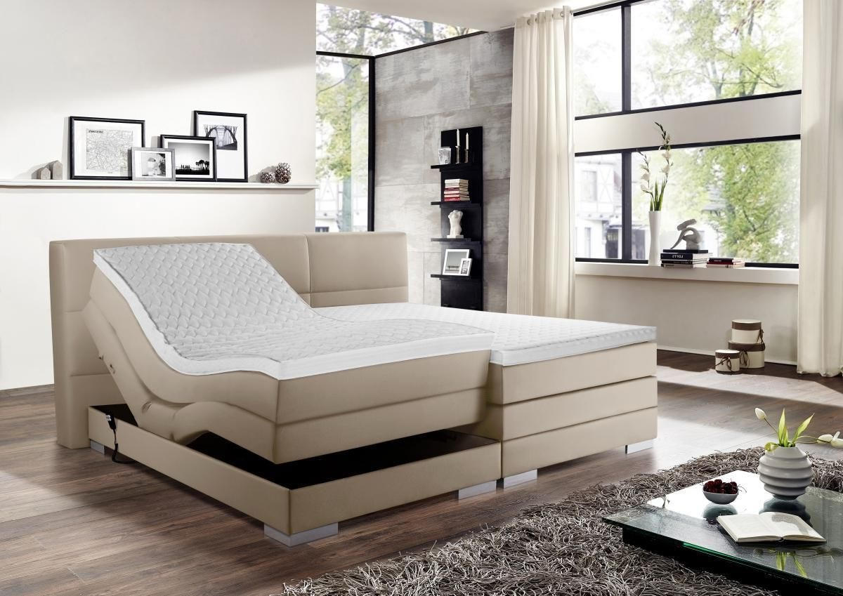 BOXSPRINGBETT 200/200 cm  in Schlammfarben  - Schlammfarben/Silberfarben, MODERN, Holzwerkstoff/Textil (200/200cm) - Livetastic