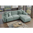 ECKSOFA in Velours Mintgrün  293/195 cm  - Chromfarben/Mintgrün, KONVENTIONELL, Kunststoff/Textil (293/195cm) - Carryhome