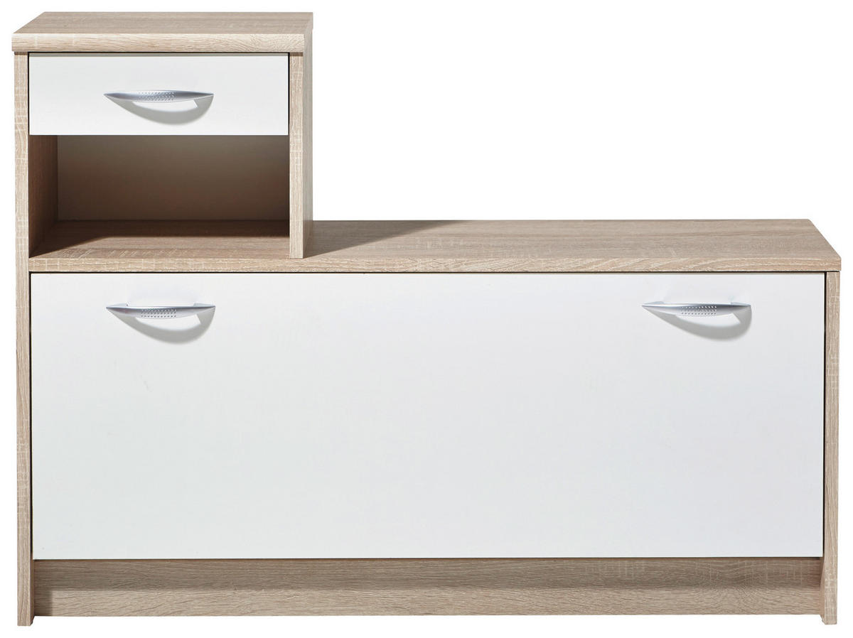 ŠATNA, 100/190/26 cm - bílá/barvy dubu, Design, kompozitní dřevo (100/190/26cm) - Carryhome