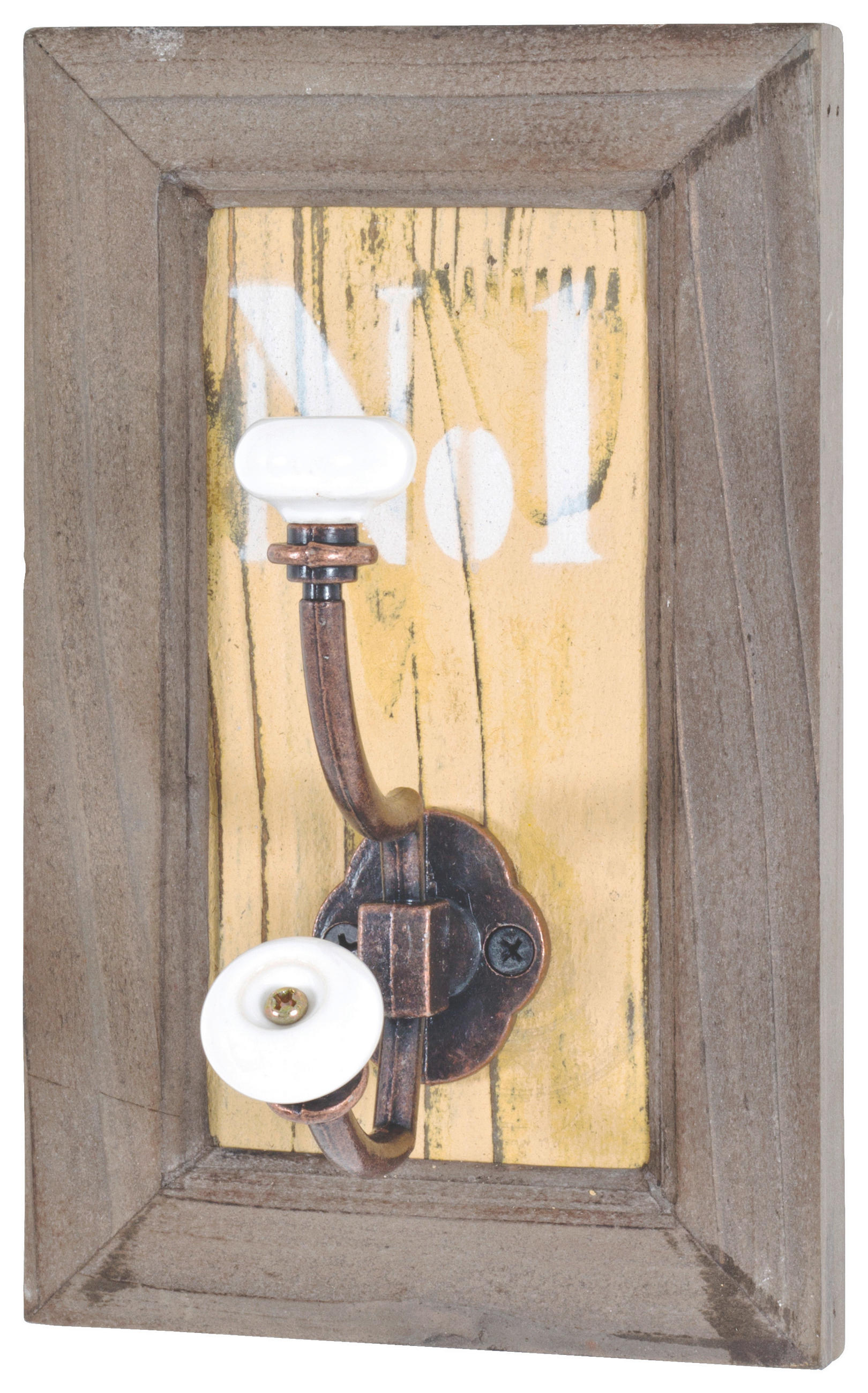 HAKENLEISTE  in Tanne Braun, Weiß  - Braun/Weiß, LIFESTYLE, Holz/Holzwerkstoff (13/21/10cm)