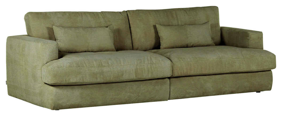 BIG SOFFA i manchester grön  - grön/svart, Romantik / Lanthus, textil/plast (270/67/120cm) - MID.YOU