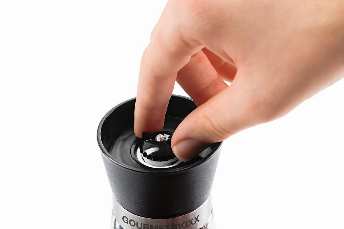 SALZ- UND PFEFFERMÜHLE GOURMETmaxx  - Schwarz, Basics, Glas/Keramik (6,5/13cm) - GOURMETMAXX
