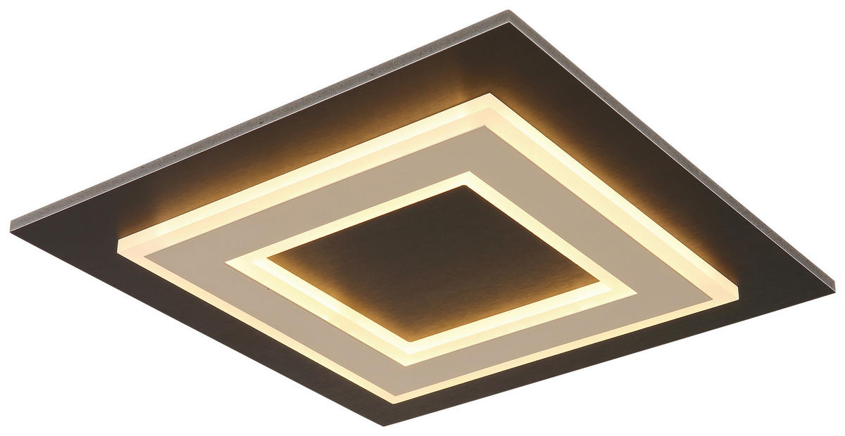 DECKENLEUCHTE 24 W    32/32/5,5 cm  - Champagner/Dunkelbraun, Design, Holz/Kunststoff (32/32/5,5cm) - Novel