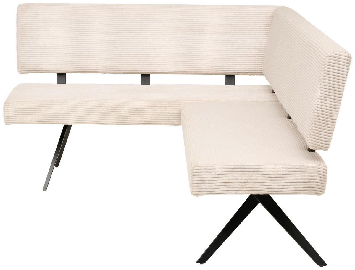 ECKBANK 150/190 cm  in Beige  - Beige/Schwarz, KONVENTIONELL, Textil/Metall (150/190cm) - MID.YOU