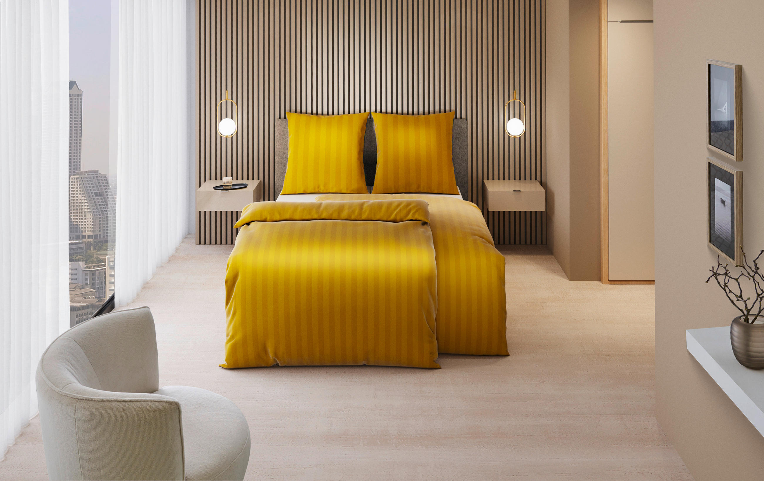 BETTWÄSCHE Satin 155/220 cm  - Goldfarben, Textil (155/220cm) - Dieter Knoll