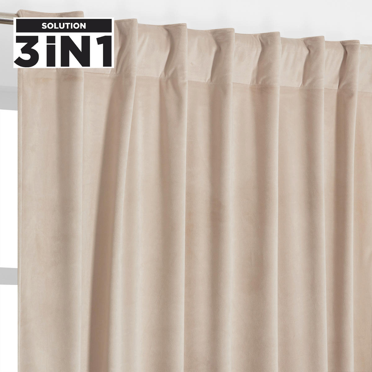 FERTIGVORHANG blickdicht  - Beige, Basics, Textil (135/280cm)