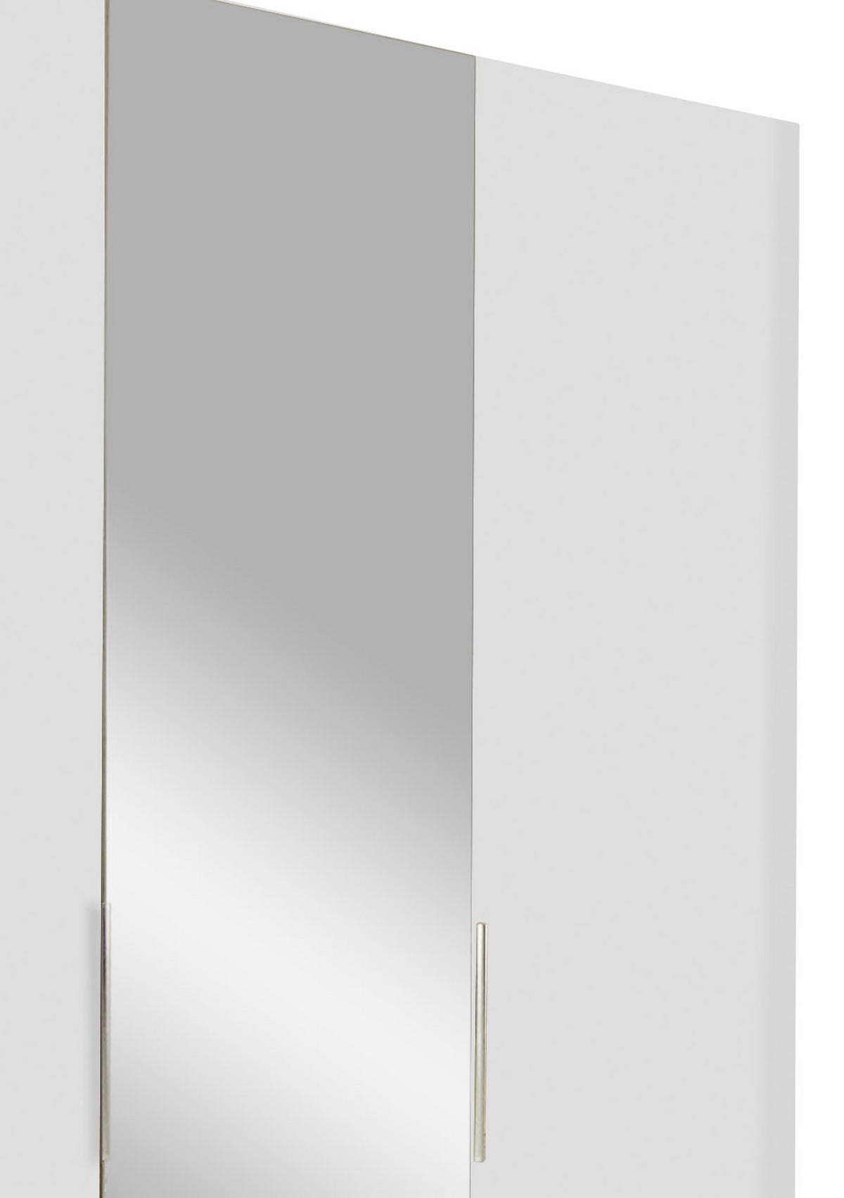 GARDEROB MED GÅNGJÄRN 150/216/58 cm 3-dörrar - vit/kromfärg, Modern, trämaterial/glas (150/216/58cm) - MID.YOU