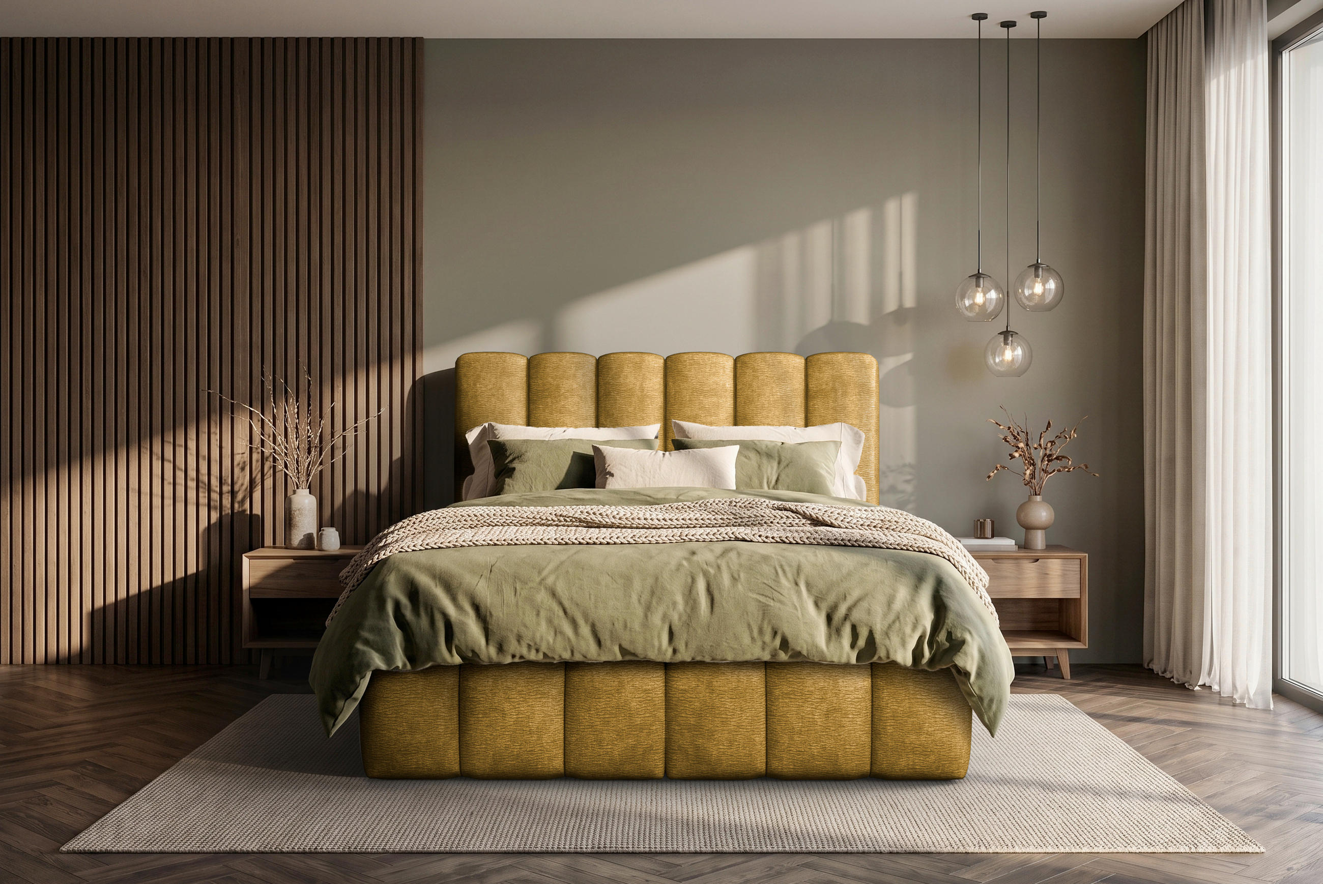 BOXSPRINGBETT 180/200 cm,  in Gelb, Matratze, H3 + H4 = fest + sehr fest  - Gelb/Schwarz, Modern, Holz/Holzwerkstoff (180/200cm) - MID.YOU