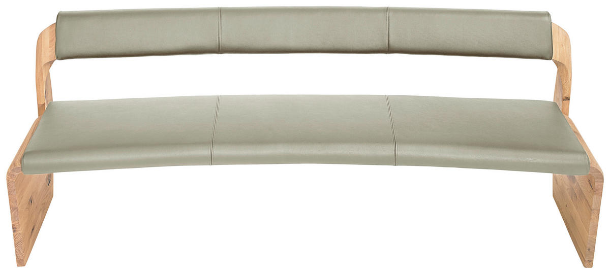 SITZBANK 207/84/70 cm  in Eichefarben, Grauweiß  - Eichefarben/Grauweiß, Natur, Leder/Holz (207/84/70cm) - Voglauer