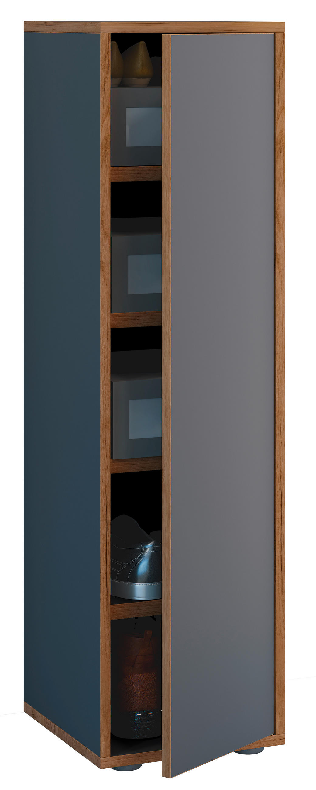 SCHUHSCHRANK Anthrazit, Honigeiche - Honigeiche/Anthrazit, Design, Holzwerkstoff/Kunststoff (30/110/33cm) - MID.YOU