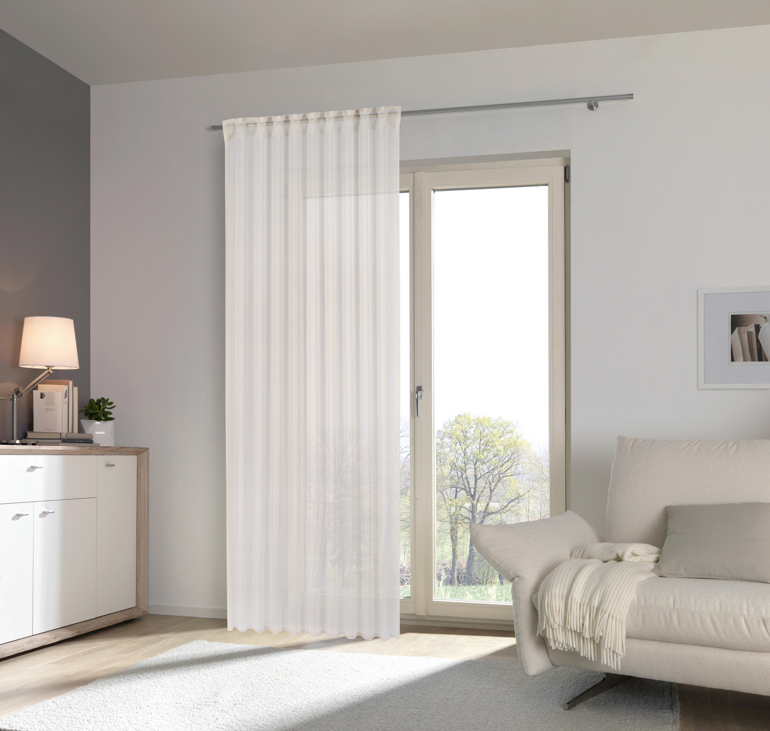 PANEL ZAVJESA ecru - ecru, Basics, tekstil (60/245cm) - Novel