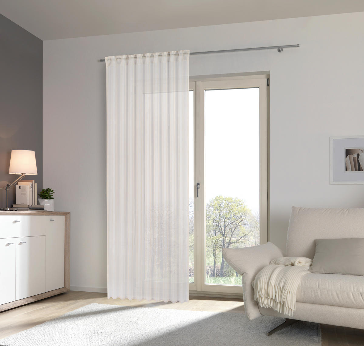 PANELNA ZAVESA    60/245 cm  - ekru, Basics, tekstil (60/245cm) - Novel