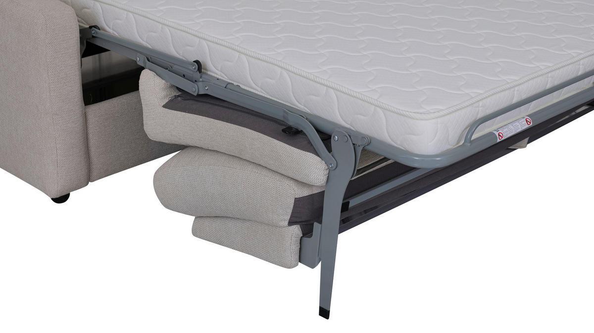 SCHLAFSOFA Webstoff Beige  - Beige/Schwarz, KONVENTIONELL, Kunststoff/Textil (191/90/100cm) - Livetastic