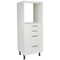 GERÄTEUMBAUSCHRANK 60/168/58 cm  Weiss  - Weiss/Edelstahlfarben, Modern, Holzwerkstoff/Metall (60/168/58cm) - Nobilia