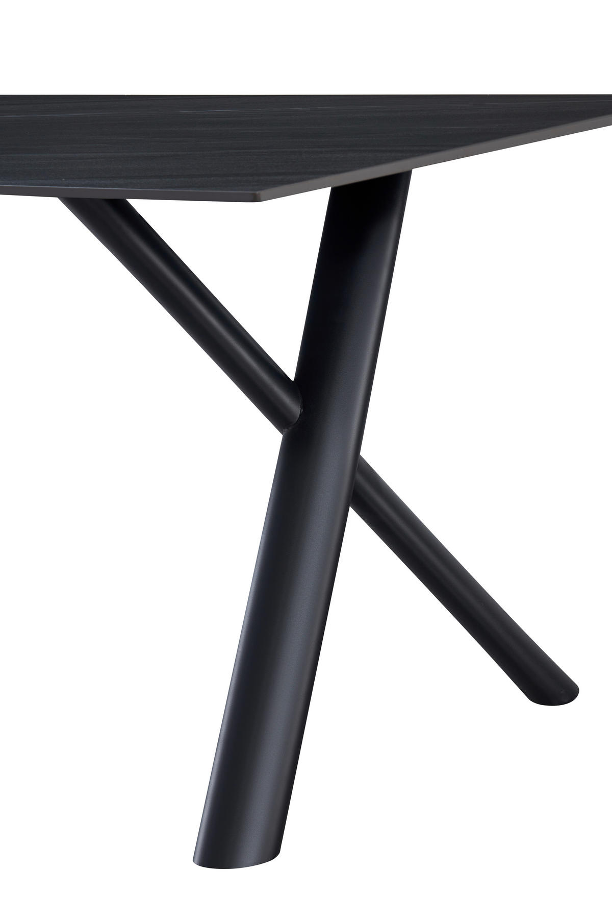 ESSTISCH 180/90/76 cm  Metall, Stein rechteckig Schwarz, Dunkelgrau  - Dunkelgrau/Schwarz, MODERN, Stein/Metall (180/90/76cm) - Livetastic