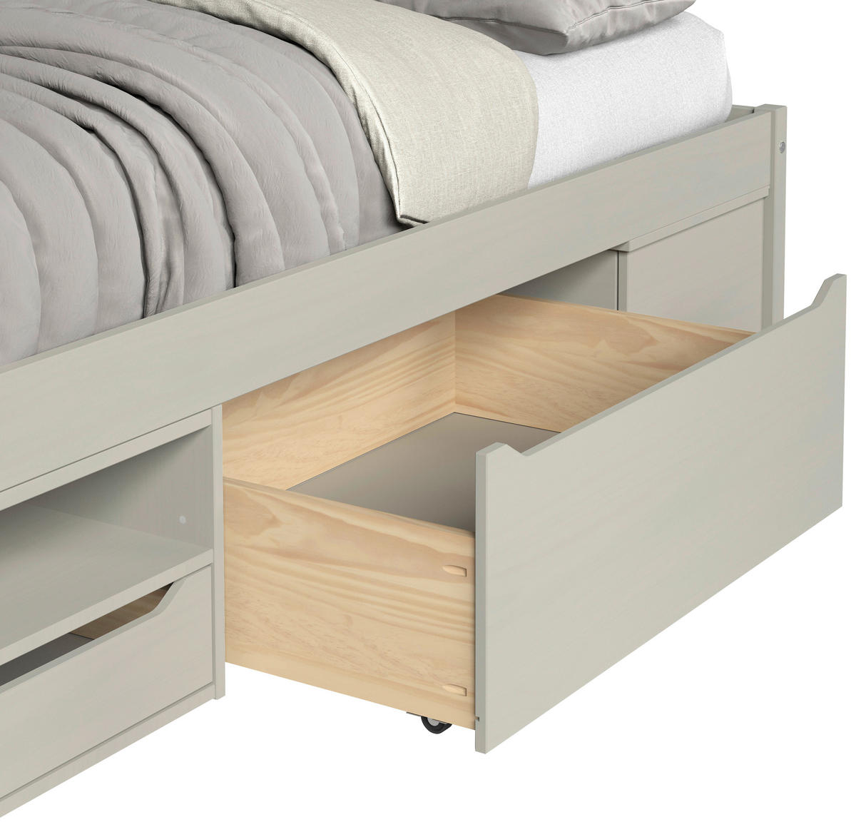 STAURAUMBETT 90/200 cm  Taupe   - Taupe/Naturfarben, Modern, Holz/Holzwerkstoff (90/200cm) - MID.YOU