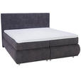 BOXSPRINGBETT 180/200 cm  in Dunkelgrau  - Dunkelgrau/Schwarz, KONVENTIONELL, Kunststoff/Textil (180/200cm) - Voleo