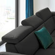 ECKSOFA in Echtleder Anthrazit  - Anthrazit/Schwarz, Design, Leder/Metall (285/239cm) - Cantus