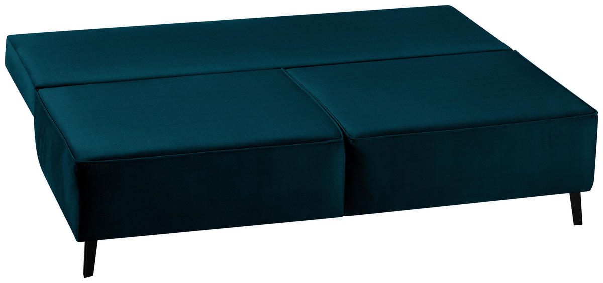 SCHLAFSOFA in Petrol  - Petrol/Schwarz, Konventionell, Textil/Metall (197/91/88cm) - Novel