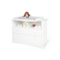 WICKELKOMMODE PINOLINO FLORENTINA Weiß  - Rosa/Weiß, ROMANTIK / LANDHAUS, Holzwerkstoff/Kunststoff (130/101/57-77cm) - Pinolino
