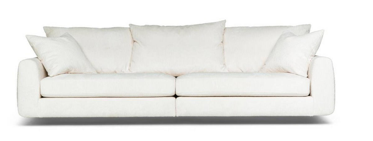 SOFFA i manchester vit  - vit, Klassisk, metall/trä (276/85/110cm) - Novel