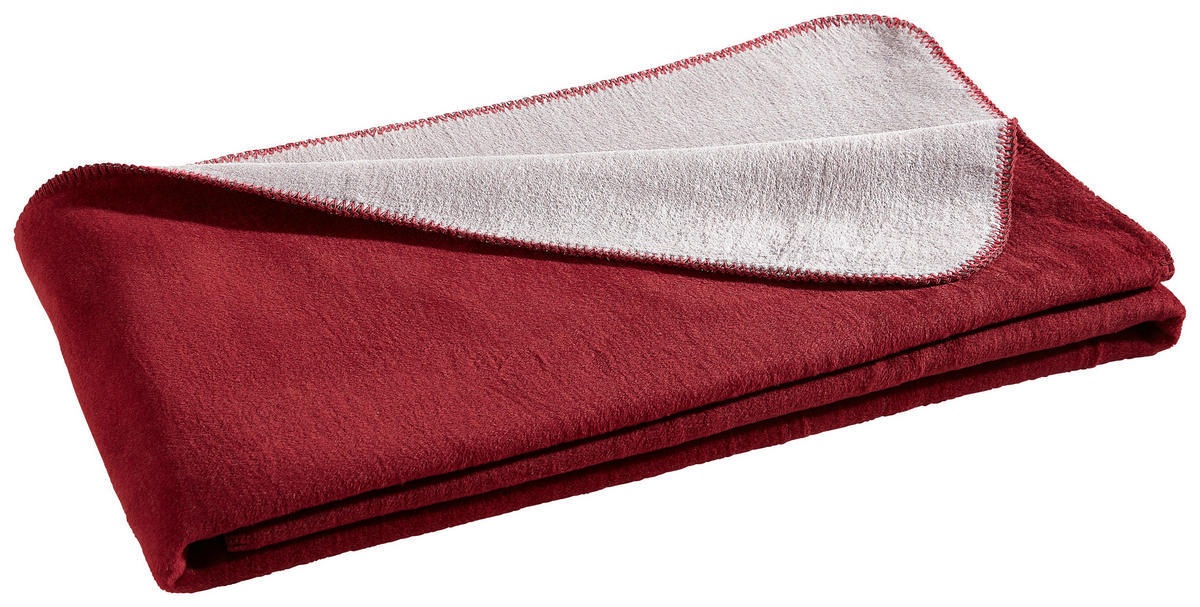 DEKA 150/200 cm  DE VELA  - srebrne boje/crvena, Basics, tekstil (150/200cm) - Novel