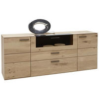 SIDEBOARD Lavia  in 192/77/44 cm  - Eichefarben/Anthrazit, Design, Glas/Holz (192/77/44cm) - Valnatura