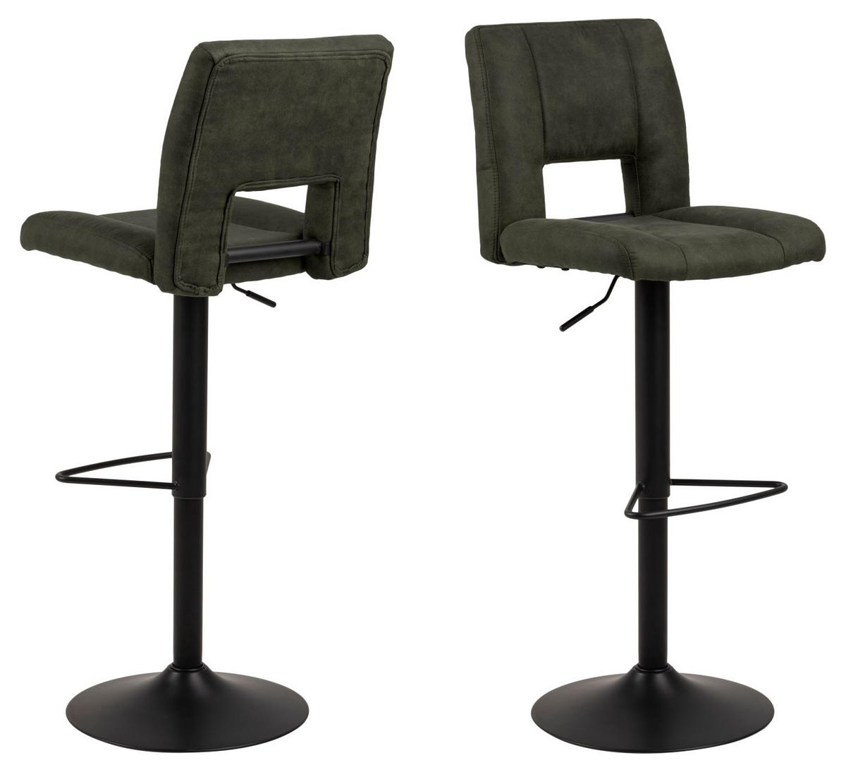 BARSKA STOLICA  maslinasto zelena  metal, tekstil      - maslinasto zelena/crna, Moderno, metal/tekstil (41,5/94-115/52cm) - Carryhome