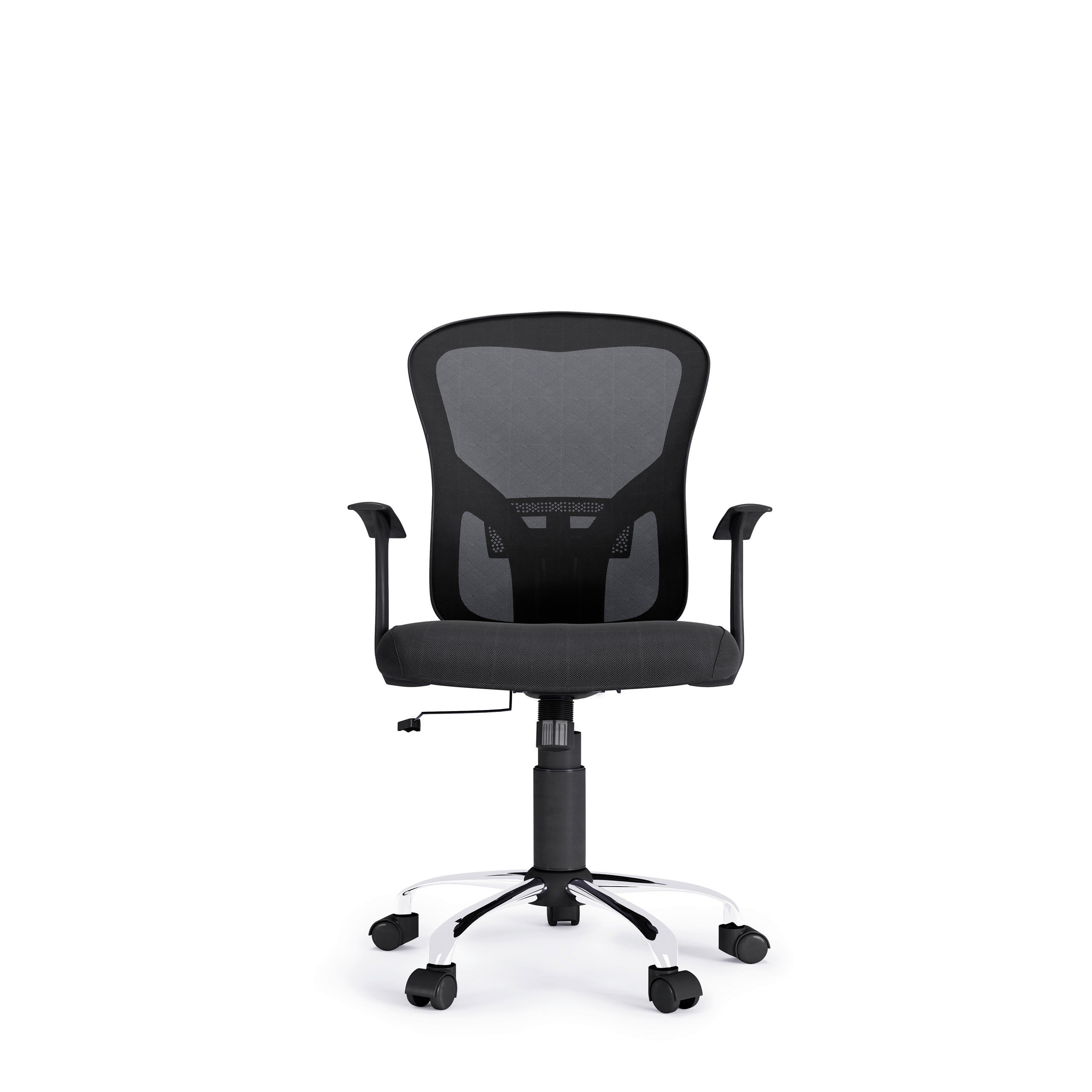 DREHSTUHL Schwarz  - Silberfarben/Schwarz, Design, Kunststoff/Textil (62/109/62cm) - MID.YOU
