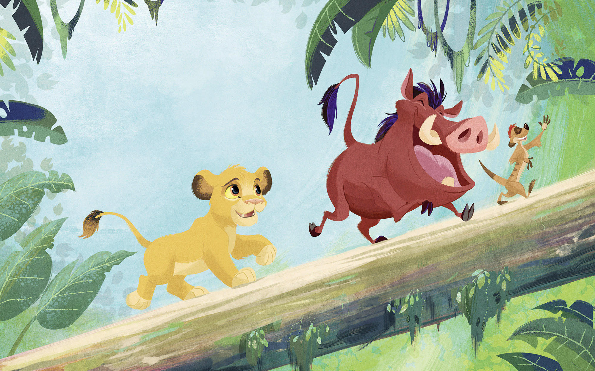 FOTOTAPETE THE LION KING JUNGLE TEAM  - Blau, Design, Textil (400/250cm) - Disney