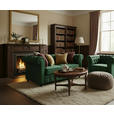 CHESTERFIELD-SOFA  in Samt Grün, Schwarz  - Schwarz/Grün, Trend, Holz/Textil (165/73/87cm) - Xora