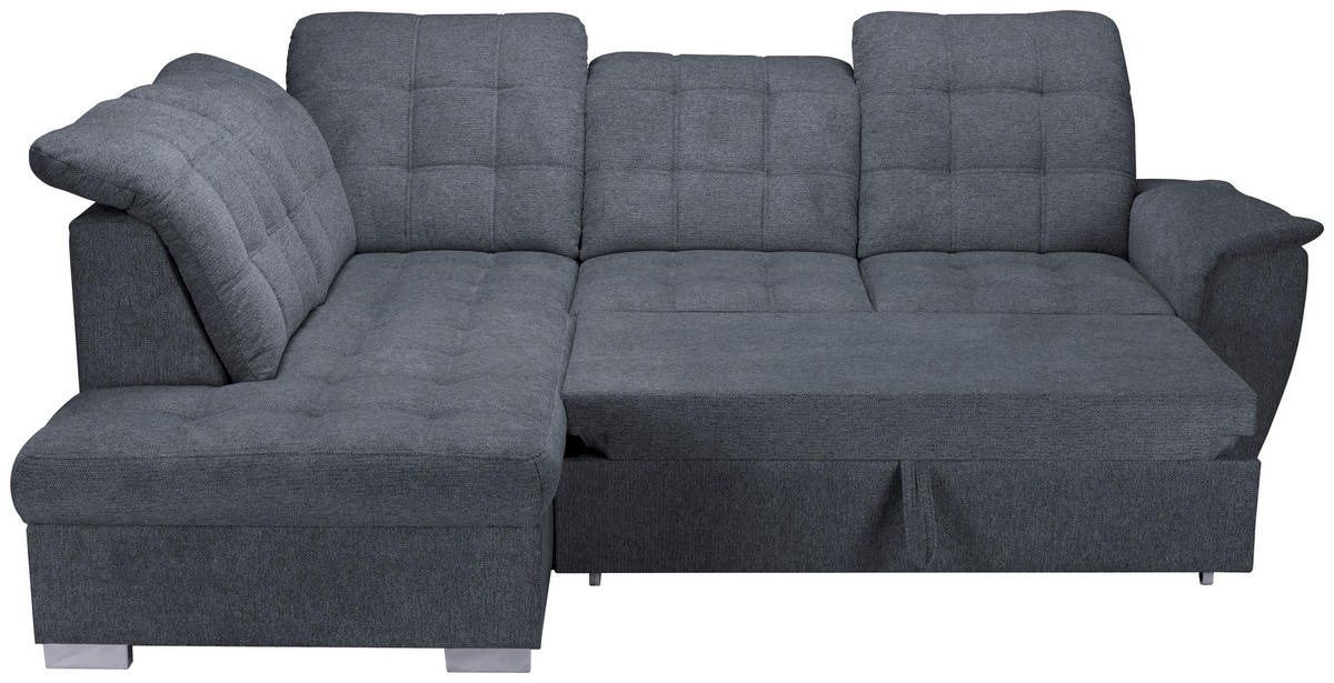 ECKSOFA Anthrazit Chenille  - Chromfarben/Anthrazit, KONVENTIONELL, Kunststoff/Textil (205/260cm) - Carryhome