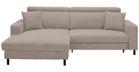 ECKSOFA in Flachgewebe Hellgrau, Hellbraun 166/262 cm - Hellbraun/Hellgrau, Design, Textil/Metall (166/262cm) - Xora