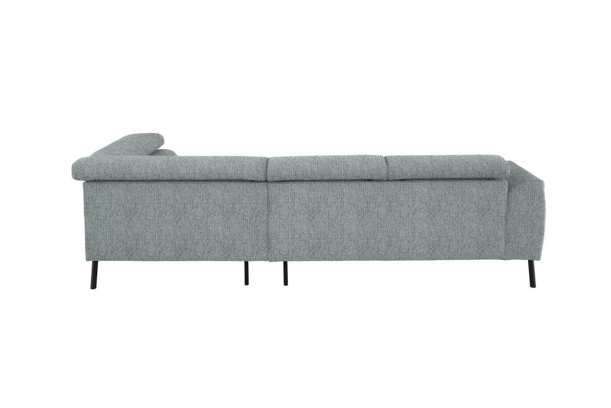 ECKSOFA in Webstoff Grau  - Schwarz/Grau, Design, Textil/Metall (280/205cm) - MID.YOU