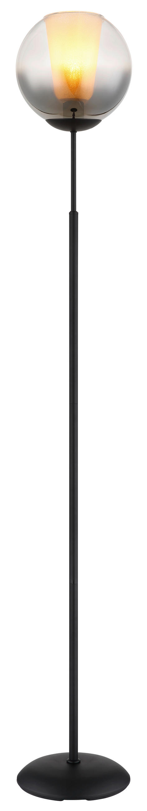 STEHLEUCHTE - Klar/Schwarz, Basics, Glas/Textil (25/154,5cm) - Globo