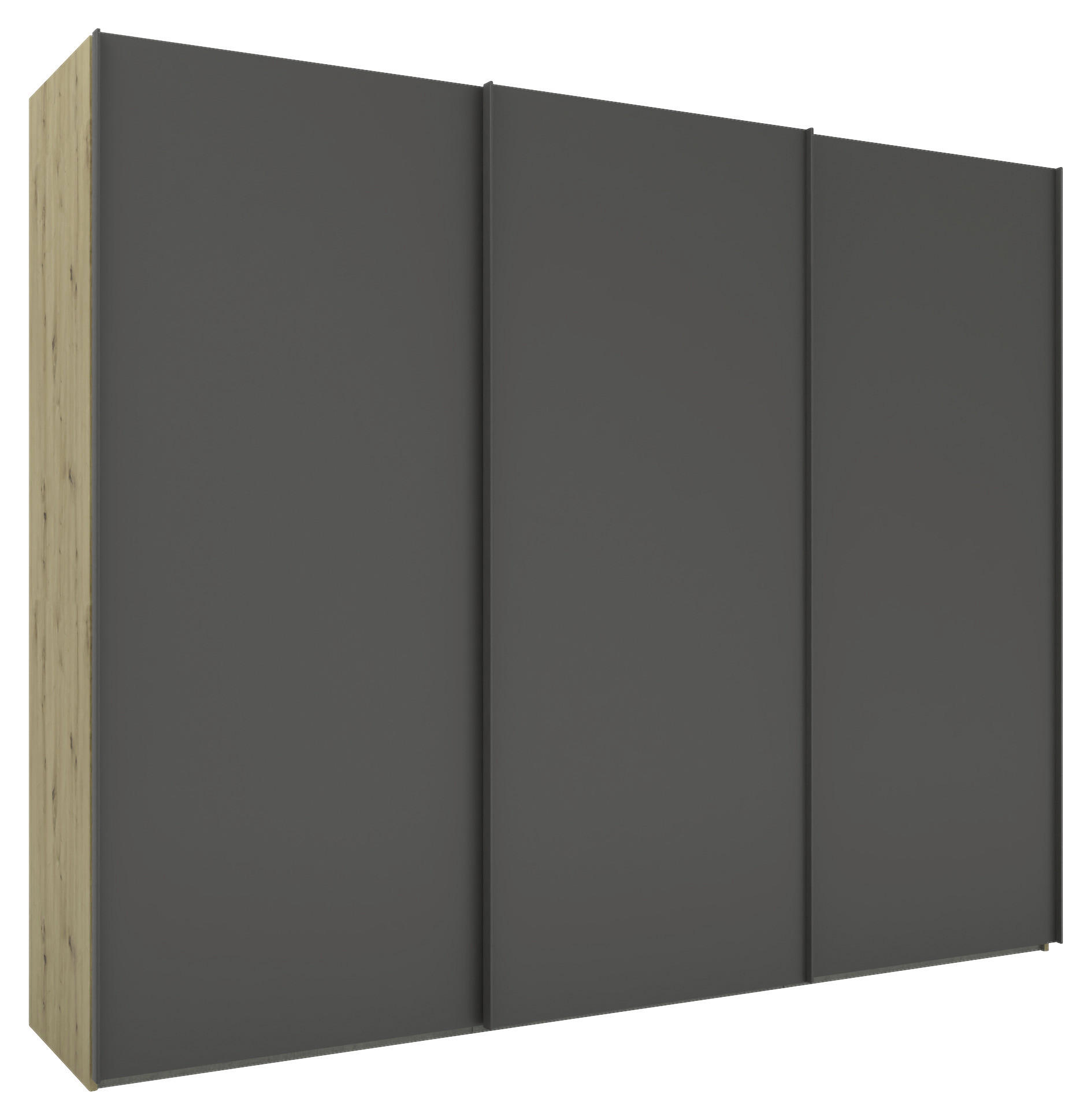 SCHWEBETÜRENSCHRANK 270/223/69 cm 3-türig Anthrazit, Eiche Artisan  - Anthrazit/Eiche Artisan, KONVENTIONELL, Holzwerkstoff/Metall (270/223/69cm) - Novel