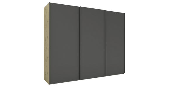 SCHWEBETÜRENSCHRANK 270/223/69 cm 3-türig Anthrazit, Eiche Artisan - Anthrazit/Eiche Artisan, KONVENTIONELL, Holzwerkstoff/Metall (270/223/69cm) - Novel