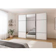 SCHWEBETÜRENSCHRANK 271/223/68 cm 3-türig Weiß  - Schwarz/Weiß, KONVENTIONELL, Glas/Holzwerkstoff (271/223/68cm) - Novel
