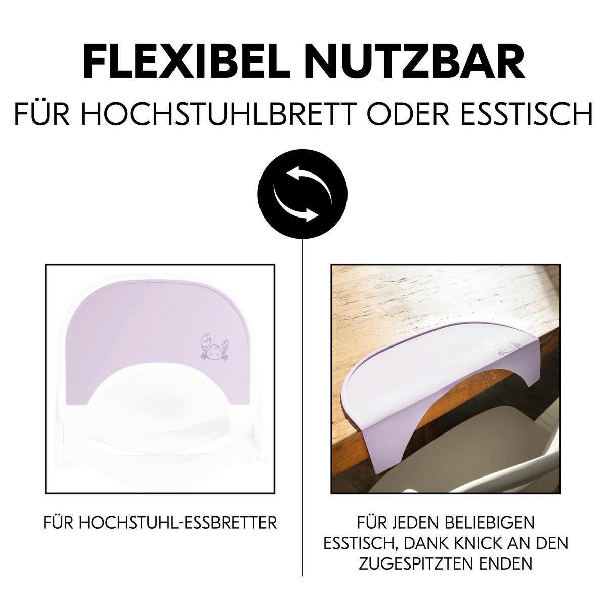 ESS- UND SPIELBRETT Highchair Tray Mat  - Lila, Basics, Kunststoff (28/0,5/42,5cm) - Hauck