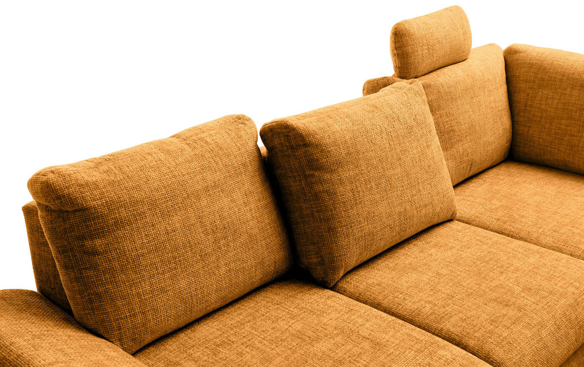 ECKSCHLAFSOFA in Struktur Goldfarben  - Wildeiche/Goldfarben, Modern, Holz/Textil (265/206cm) - Livetastic