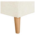 ECKSOFA in Flachgewebe Creme  306/202 cm  - Buchefarben/Creme, KONVENTIONELL, Holz/Textil (306/202cm) - Carryhome