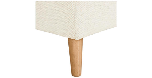 ECKSOFA in Flachgewebe Creme  306/202 cm  - Buchefarben/Creme, KONVENTIONELL, Holz/Textil (306/202cm) - Carryhome