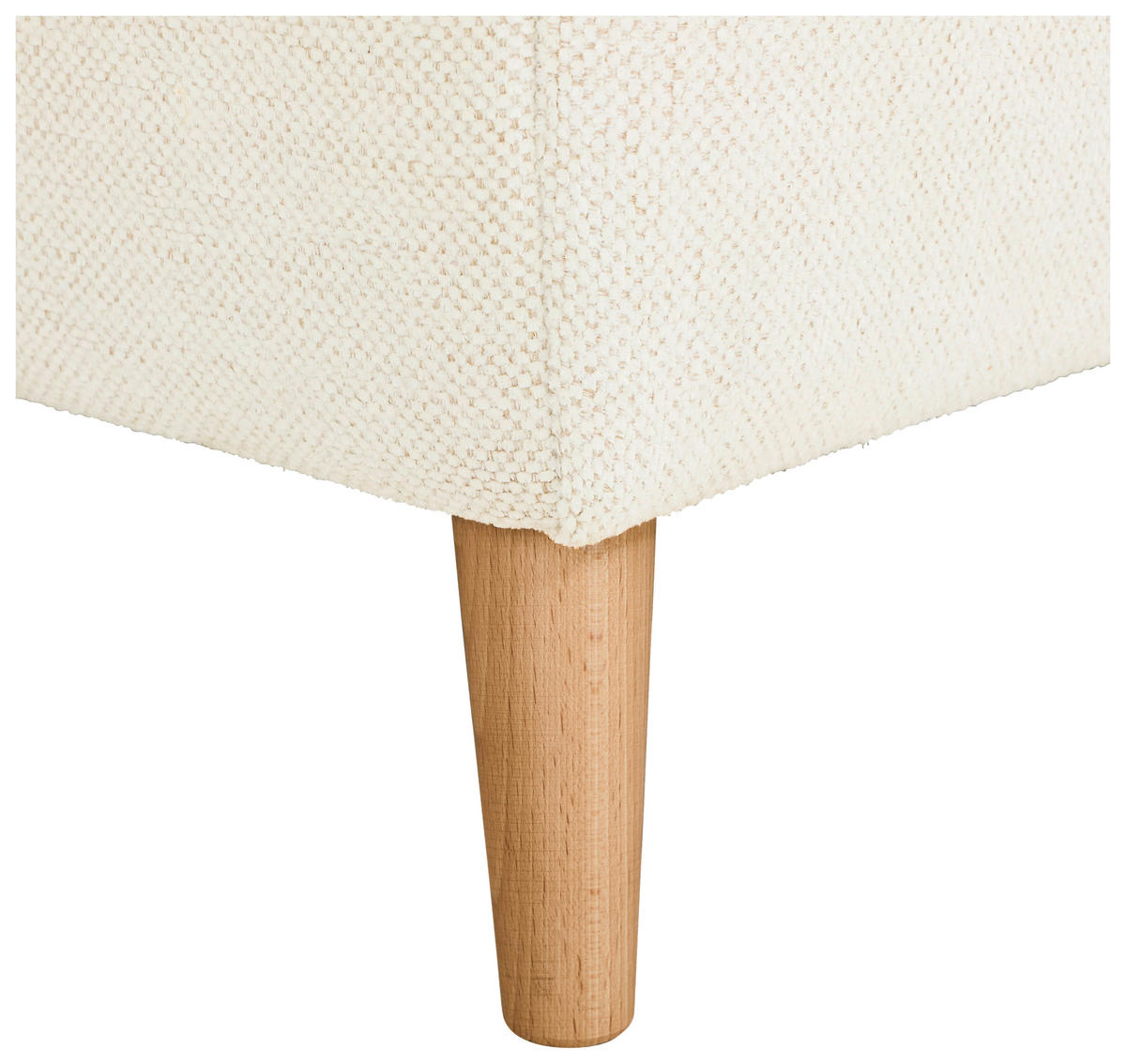 ECKSOFA in Flachgewebe Creme  306/202 cm  - Buchefarben/Creme, KONVENTIONELL, Holz/Textil (306/202cm) - Carryhome