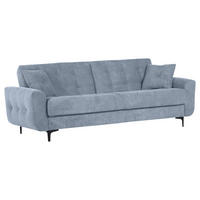 SCHLAFSOFA Morton  in Flachgewebe Hellblau  - Schwarz/Hellblau, KONVENTIONELL, Textil/Metall (230/84/95cm) - Xora