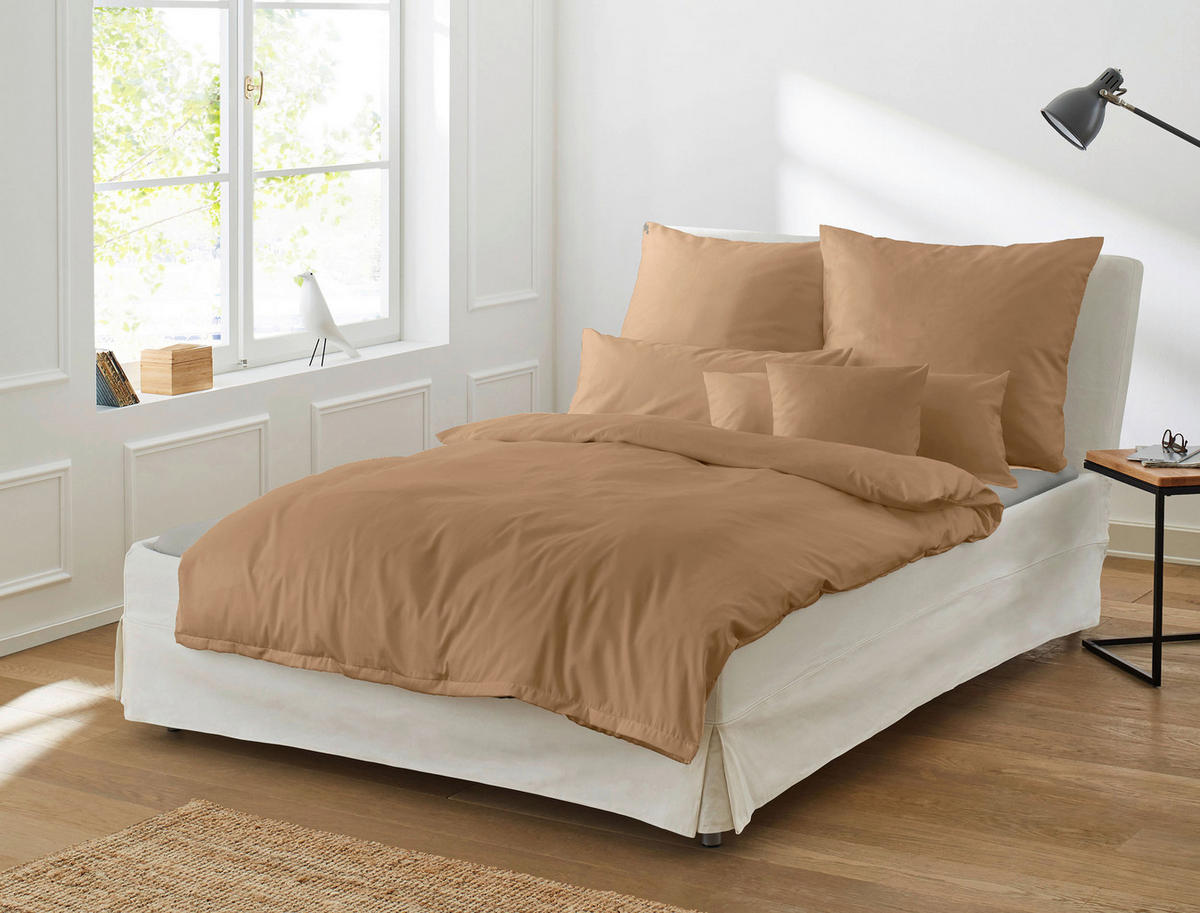 BETTWÄSCHE Makosatin 135/200 cm  - Rotbraun, KONVENTIONELL, Textil (135/200cm) - Irisette