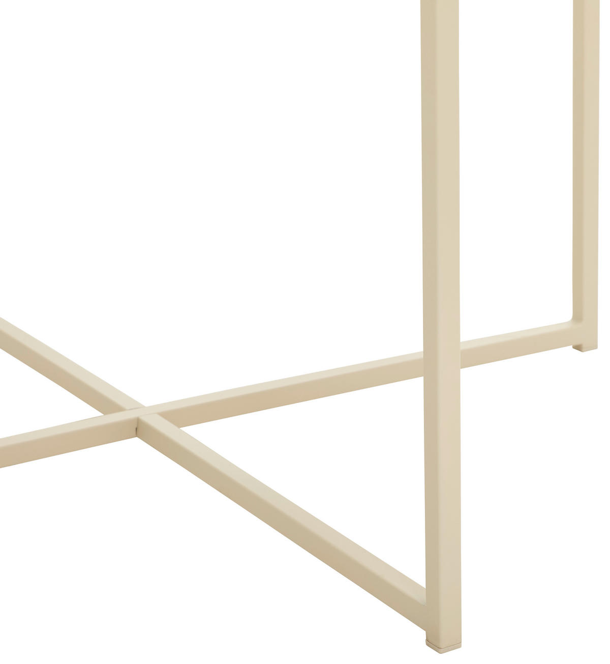 KONFERENČNÍ STOLEK, krémová, kov, sklo, 80/80/45 cm - krémová, Design, kov/sklo (80/80/45cm) - Livetastic