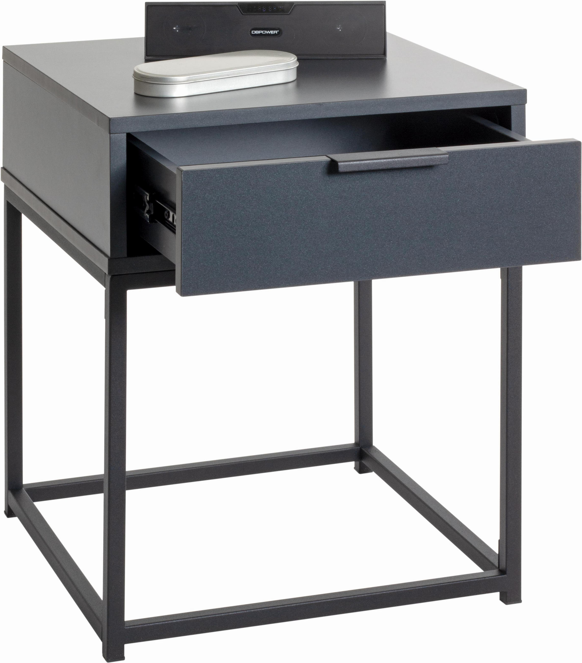 NACHTSCHRANK 40/50/40 cm  - Anthrazit/Schwarz, MODERN, Holzwerkstoff/Metall (40/50/40cm)